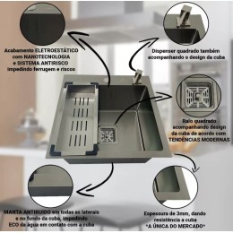 Cuba Gourmet Quadrada Aço Inox 44x44cm - Construinox
